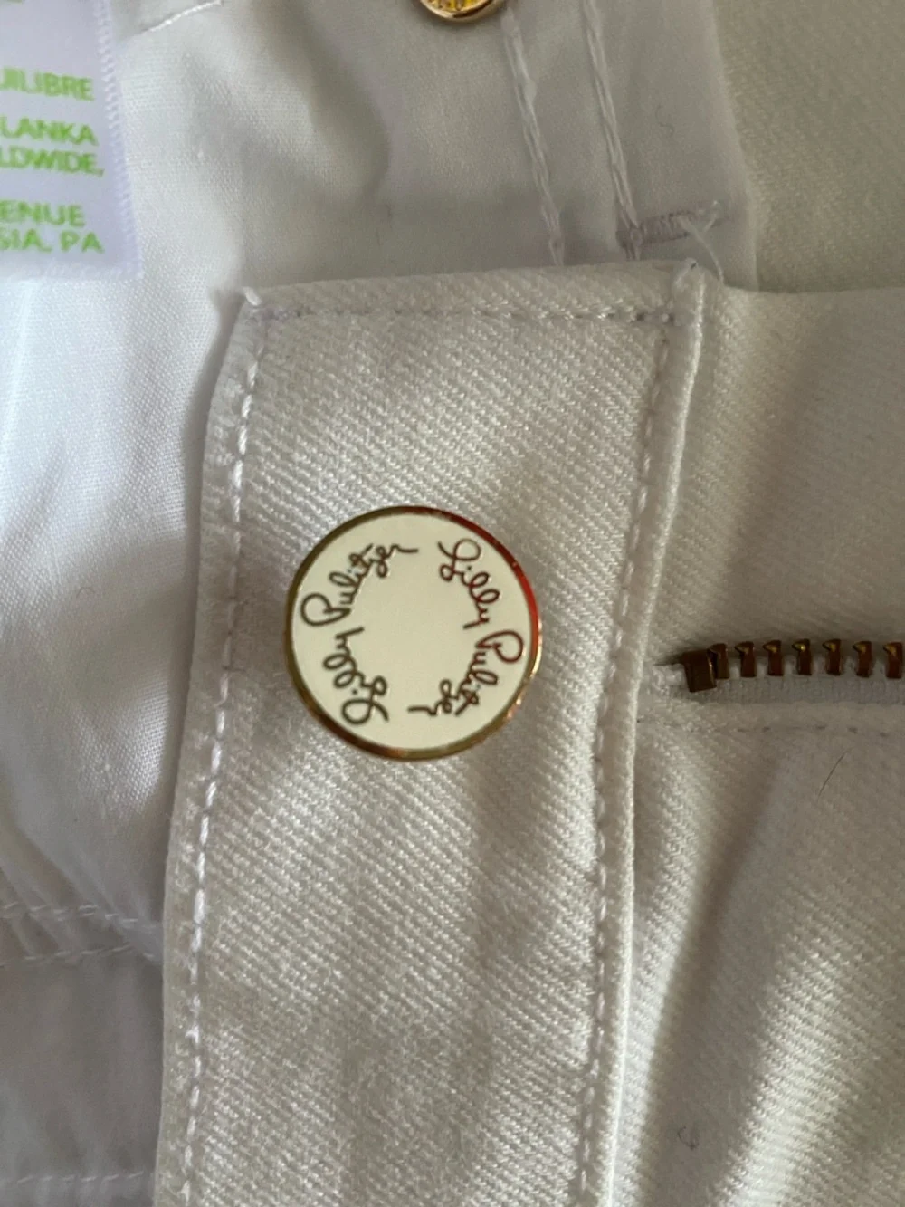 Lilly Pulitzer White Cropped Jeans with Lace Fringe Hem Size 14 - Picture 6 of 17